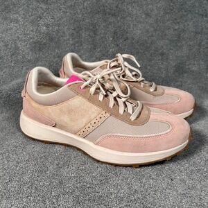 Cole Haan Grand Crosscourt Meadow Runner Pink Tan Suede Mesh Sneakers Womens 8B